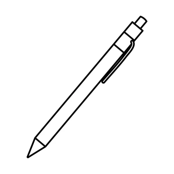 Línea Pluma Herramienta Tinta Para Estudiar Escritura Vector Ilustración — Vector de stock