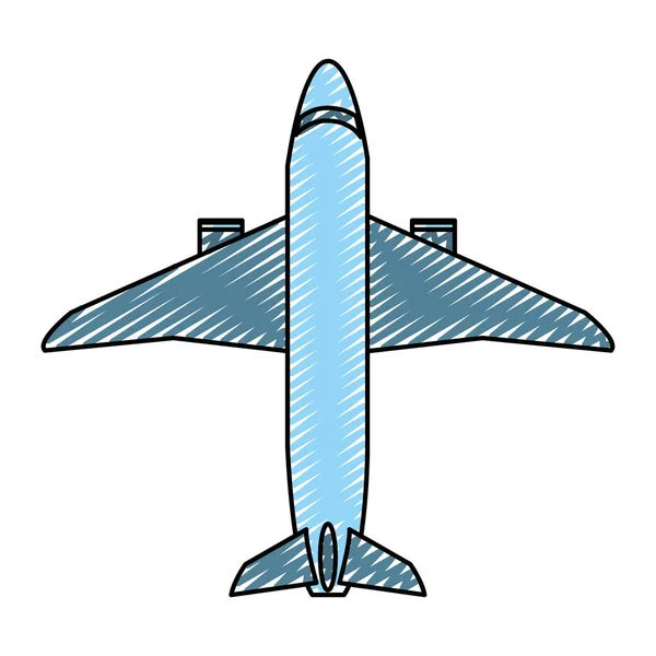 Doodle Flugzeug Lieferung Reise Transport Mit Turbinen Vektor Illustration — Stockvektor