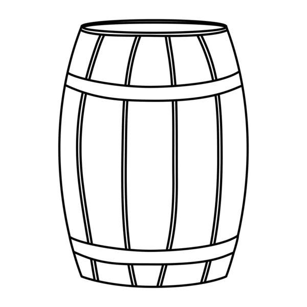 Linie Holz Barrel Objekt Stil Design Vektor Illustration — Stockvektor