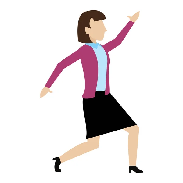 elegant businesswoman professional with hand up vector illustration