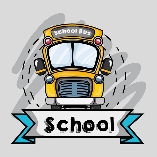 Schoolbus Koeltransporten Ontwerp Student Vectorillustratie — Stockvector