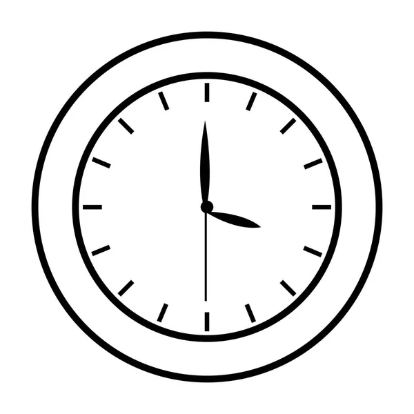 Linie Kreis Uhr Objekt Zeit Design Vektor Illustration — Stockvektor