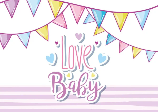 Love Baby Cute Card Vector Illustration Graphic Design — Stock Vector