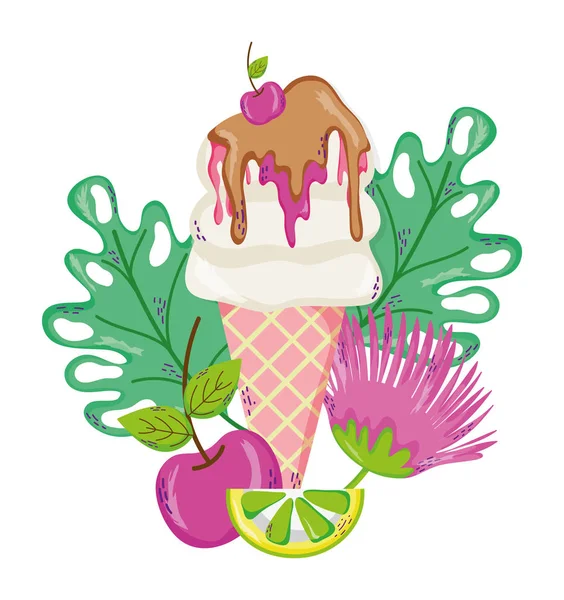Delicious summer ice cream cartoons vector illustration graphic design