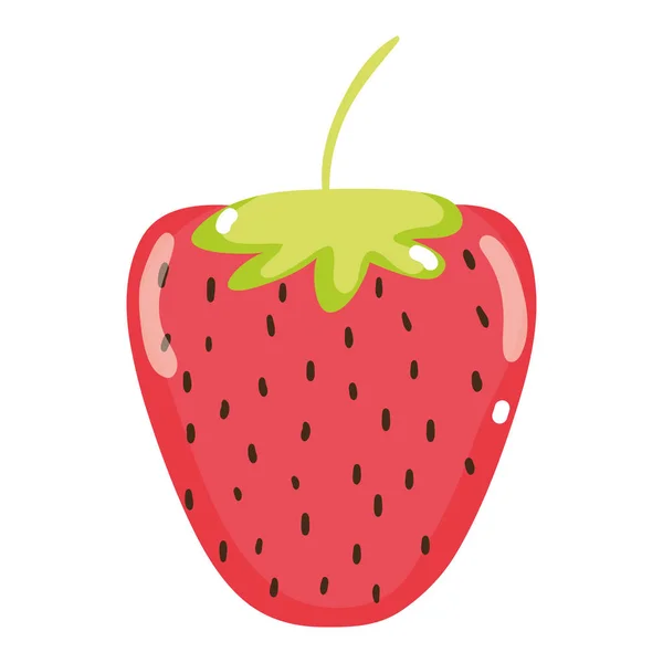 Frais Délicieux Fraise Fruit Nutrition Vecteur Illustration — Image vectorielle