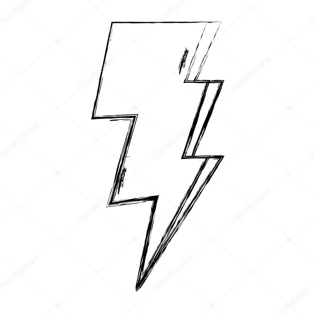 grunge electric thunder weather to danger sign vector illustration