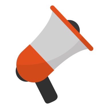 megafon boynuz hoparlör dikkat mesajı vektör çizim