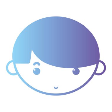 siluet avatar çocuk kafa saç modeli tasarımı ile illüstrasyon vektör