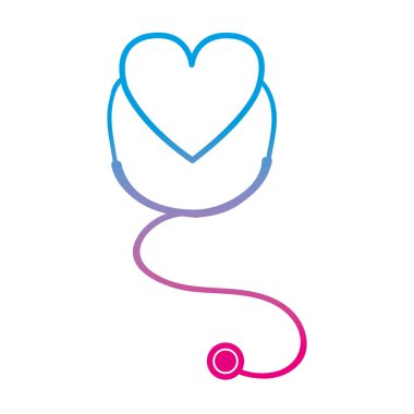 çizgi stetoskop aracı klinik kalp atışı darbe vektör çizim için bozulmuş