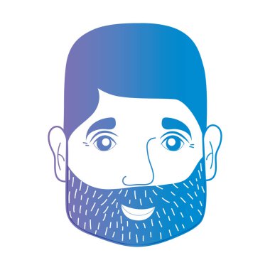 çizgi adam kafasına saç modeli ve gözlük illüstrasyon vektör