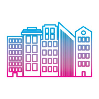 kentsel binalar simgesi. Vektör çizim