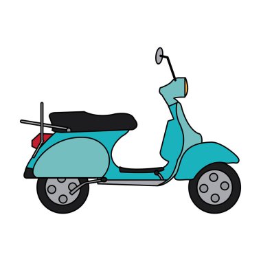 ayna ve tekerlekler ile motosiklet. Vektör çizim