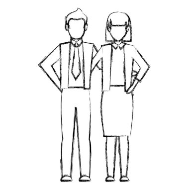 Grunge profesyonel iş adamları ekip çalışması office iletişim vektör çizim