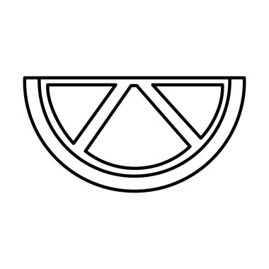 satır lezzetli dilim portakal organik meyve vektör çizim