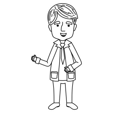 çizgi adam Doktor tıbbi üniforma ile ve giysi illüstrasyon vektör