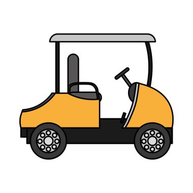 spor vektör çizim oynamak için renk eğlence golf arabası