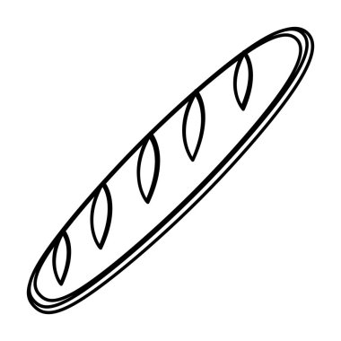 satır lezzetli Fransız ekmeği organik gıda vektör çizim