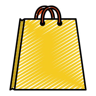 Pazar alışveriş çantası nesne tasarlamak vektör doodle