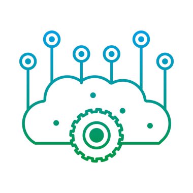 satır beyin ve devreleri yapay zeka vektör çizim için bozulmuş