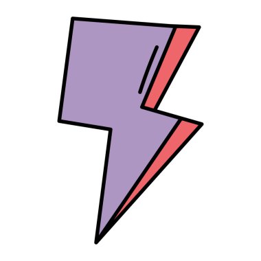 gök gürültüsü güç hava tehlike işareti vektör çizim renk