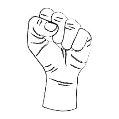 Grunge kişi el kadar oppose protesto vektör çizim