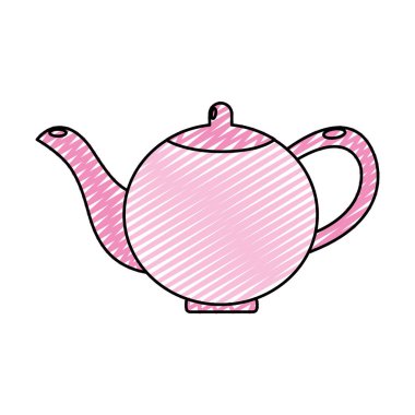 Çaydanlık aramatic bitkisel içecek vektör çizim nesnesine doodle
