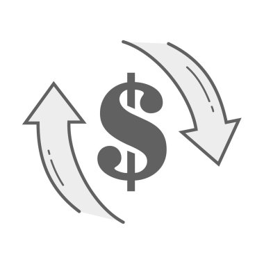 satır para doları sembol okları döngüsü vektör çizim ile