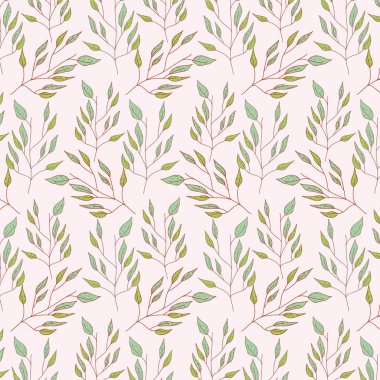 egzotik dalları bitkiler yaprakları arka plan vektör çizim