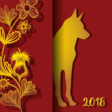 Köpek yıl burç Çin geleneği vektör çizim için