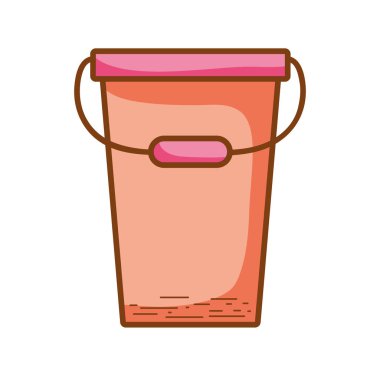 Plastik Kova nesne ev vektör çizim temizlemek için