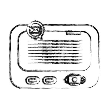 Grunge dijital ekran tablet teknolojisi görüntü vektör çizim