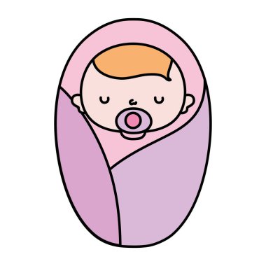 renk ihale bebek güzellik emzik ve battaniye vektör çizim ile