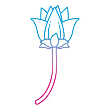 Doğa yaprakları ve yaprakları vektör çizim ile bozulmuş satır güzel çiçek