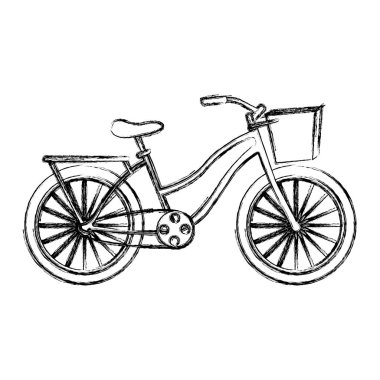 Grunge kadınsı Bisiklet taşıma sepeti ve lastikler ile vektör çizim