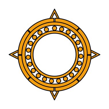 renk güneş Aztek kültürünün geleneksel simge vektör çizim