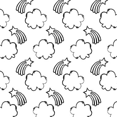 Grunge kayan yıldız gökkuşağı ve bulut arka plan vektör çizim ile