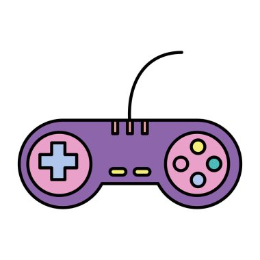 renk video oyunu denetleyicisi ile oynamak düğmeleri teknoloji vektör çizim