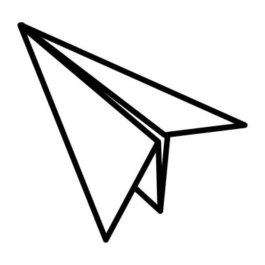 çizgi kağıt uçak fly origami nesne vektör çizim