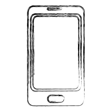 Grunge elektronik ekran smartphone teknoloji iletişim vektör çizim