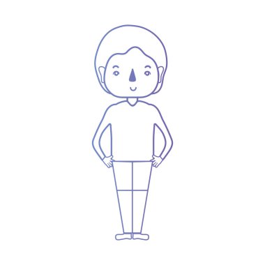 çizgi adam saç şekli ve kıyafet tasarım vektör çizim ile