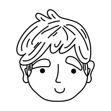 satır profil adam kafa ile ifade illüstrasyon vektör