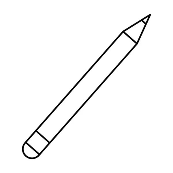 Line Bleistift Schule Objekt Zeichnen Und Schreiben Vektorillustration — Stockvektor