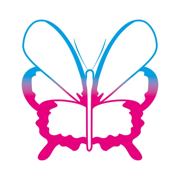 Degradiert Linie Schönheit Schmetterling Insekt Tier Mit Flügeln Vektor Illustration — Stockvektor
