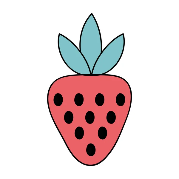 Läcker Strawberry Ekologisk Frukt Mat Vektorillustration — Stock vektor