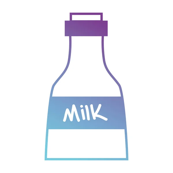 Silhouette Frische Milchflasche Produkt Ernährung Vektor Illustration — Stockvektor