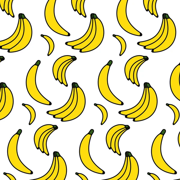 Cor Deliciosas Bananas Frutas Orgânicas Fundo Vetor Ilustração — Vetor de Stock