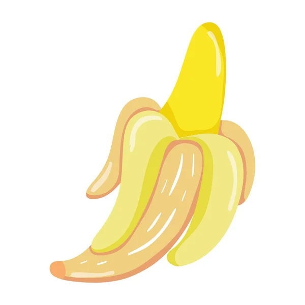 Heerlijke Banaan Biologische Fruit Natrition Vectorillustratie — Stockvector