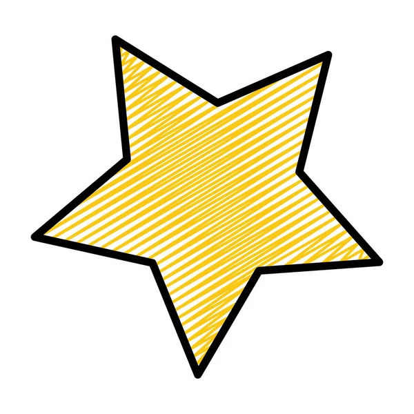 Garabato Brillante Estrella Forma Decoración Estilo Vector Ilustración — Vector de stock