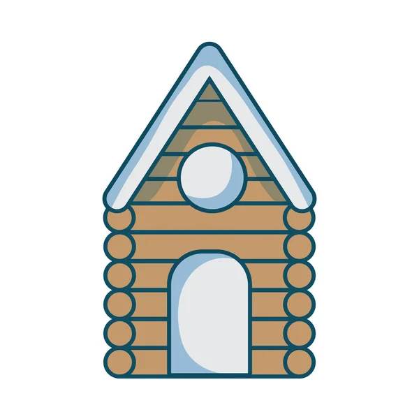 Силуэт Деревянного Домика Крышей Дверью — стоковый вектор
