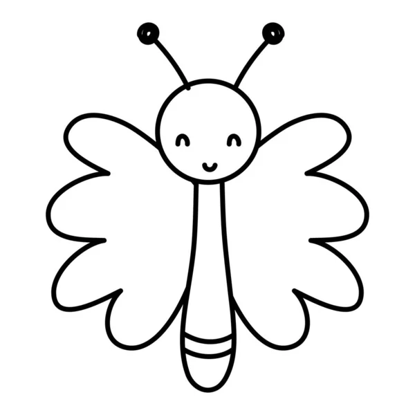翼ベクトル図と線美蝶昆虫動物 — ストックベクタ